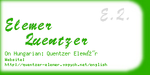 elemer quentzer business card